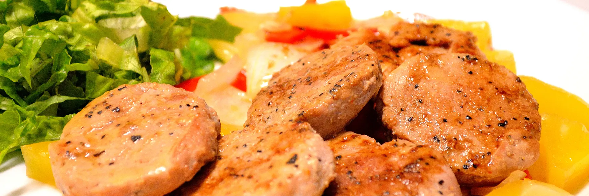 Filete bit oriental…  con piña, mostaza, miel y soya